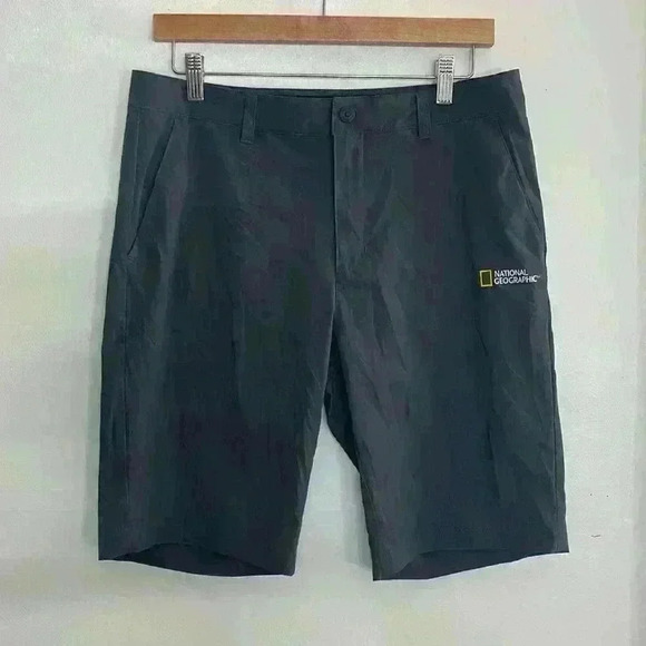 National‎ Geographic Unisex Shorts 32 Waist Hiking Gray 10” Inseam with Logo - Picture 1 of 11